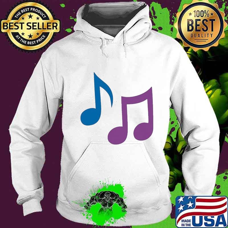 Huge Music Notes White Shirt Hoodie Huge Music Notes White Shirt Hoodie