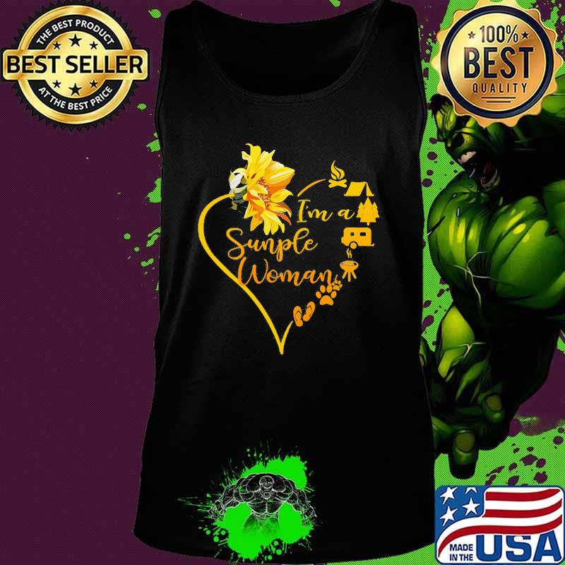 I'm a simple woman love camping sunflower heart s Tank top I'm a simple woman love camping sunflower heart s Tank top