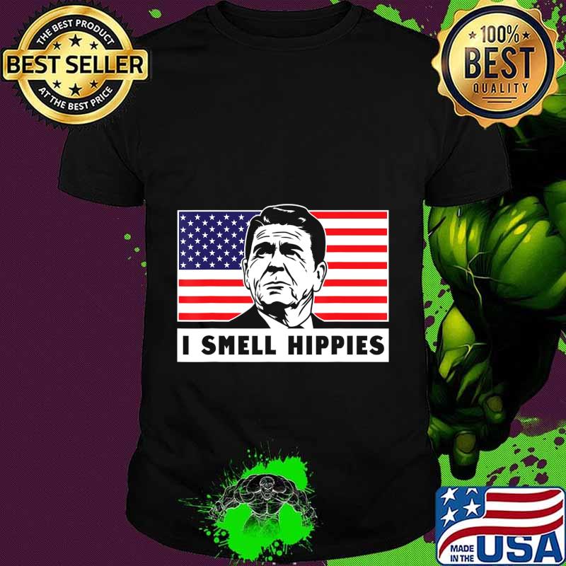 I Smell Hippies, Ronald Reagan Merica USA Shirt T-Shirt