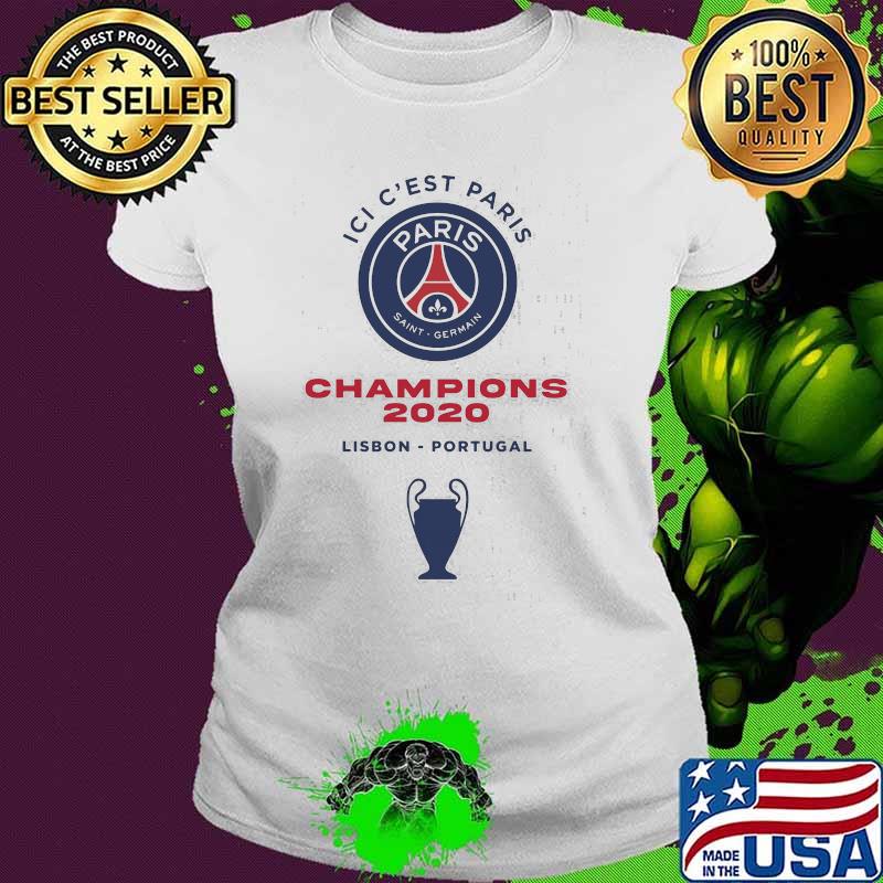Ici c'est paris saint-germain champions 2020 lisbon portugal s Ladies tee Ici c'est paris saint-germain champions 2020 lisbon portugal s Ladies tee