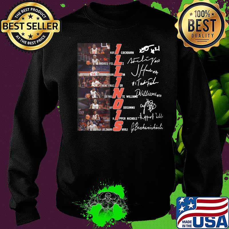 Illinois fighting illini men's basketball players signatures s Sweater Illinois fighting illini men's basketball players signatures s Sweater