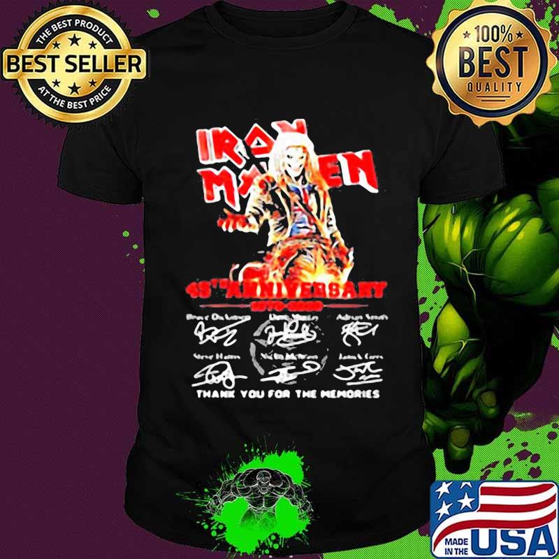 Iron maiden 45th anniversary 1985 2020 thank you for the memories signatures shirt