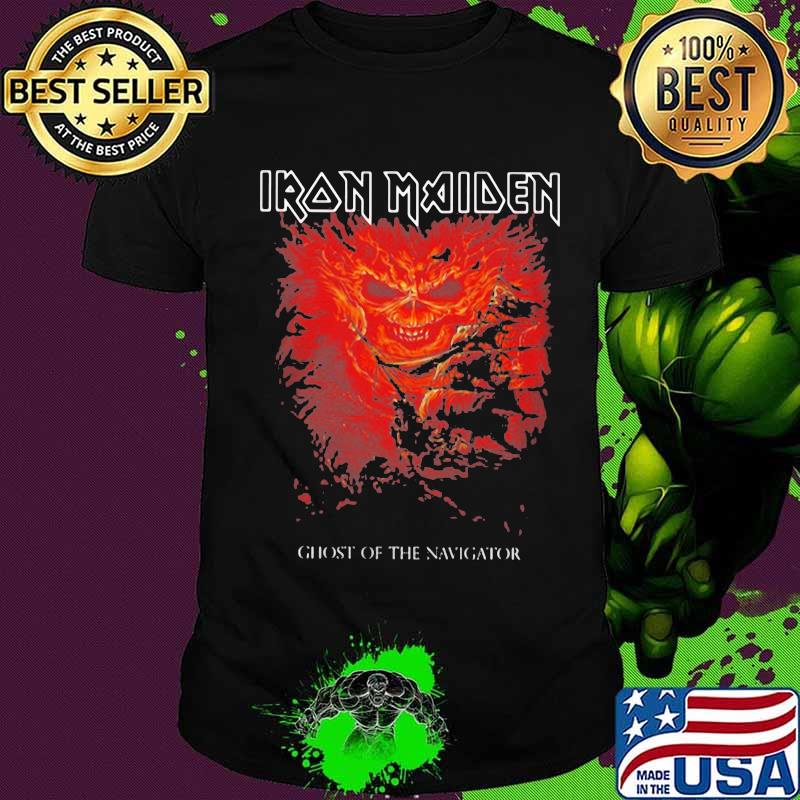 Iron maiden band skeleton ghost of the navigator shirt