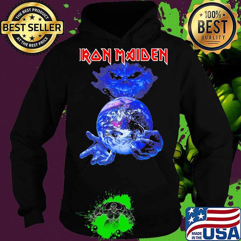 Iron maiden band skeleton holding earth s Hoodie Iron maiden band skeleton holding earth s Hoodie