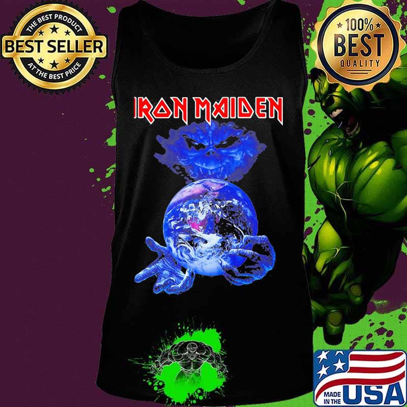 Iron maiden band skeleton holding earth s Tank top Iron maiden band skeleton holding earth s Tank top