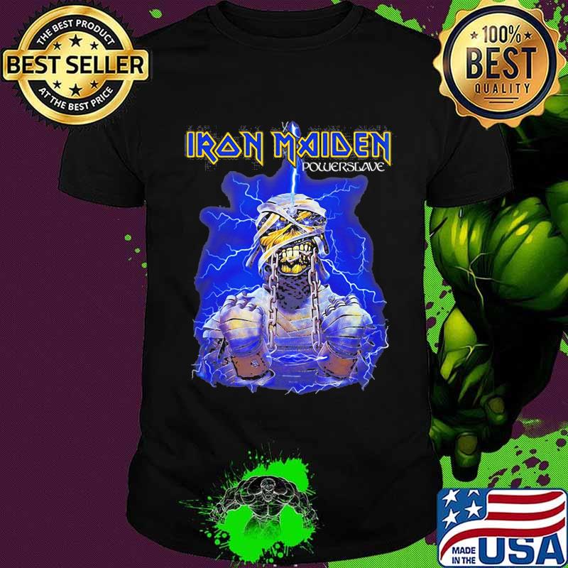 Iron maiden band skeleton powersgave lightning shirt