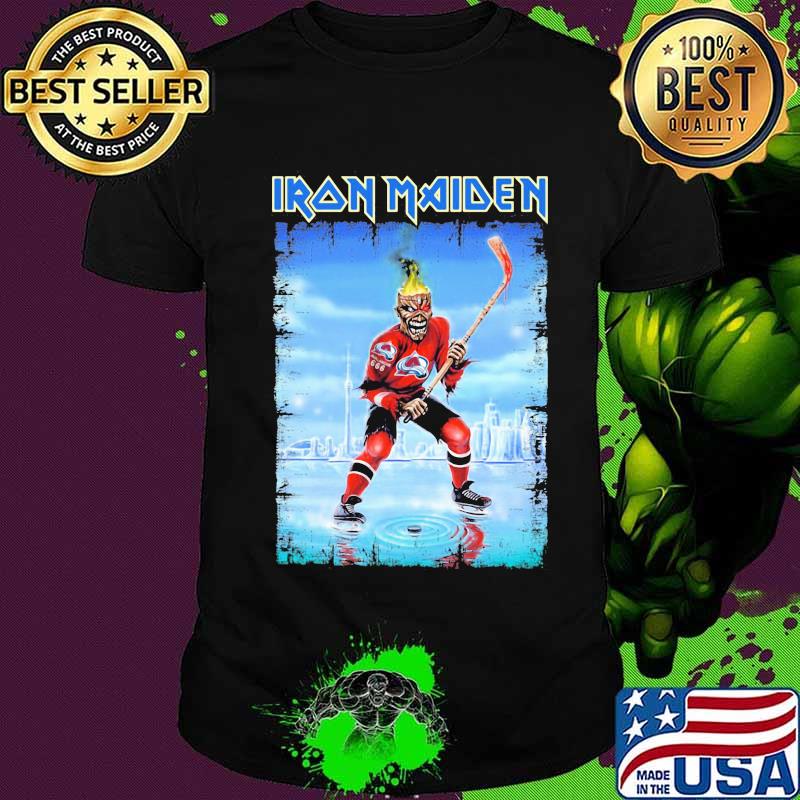 Iron maiden skeleton colorado avalanche player hockey shirt