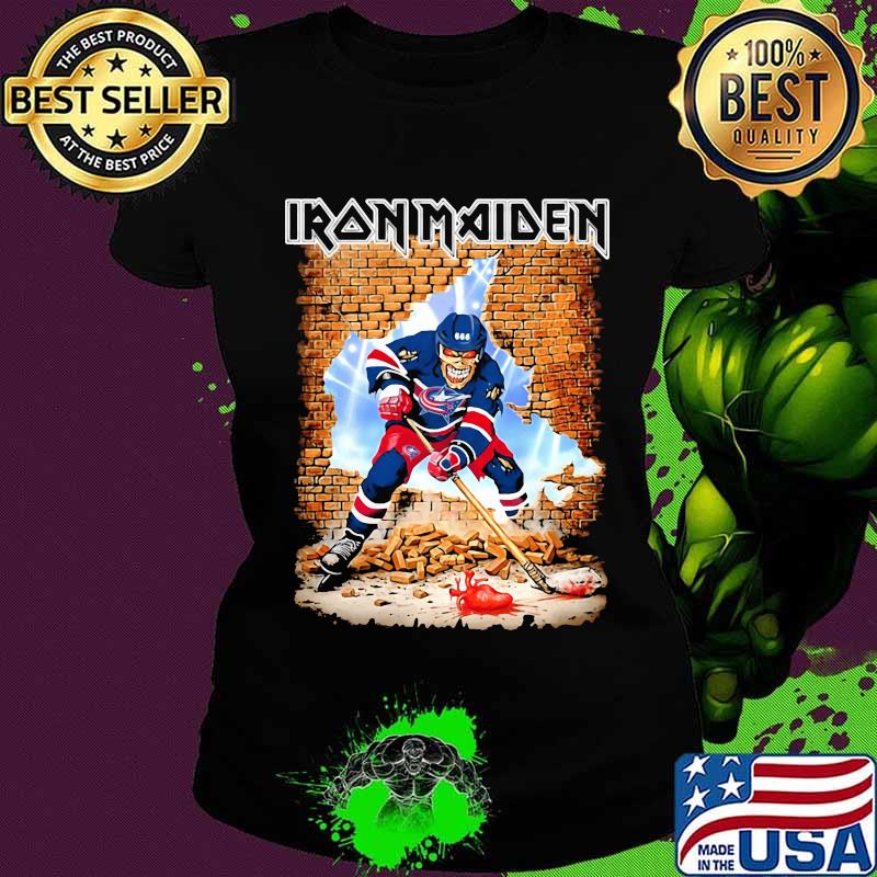 Iron maiden skeleton columbus blue jackets player hockey snow s Ladies tee Iron maiden skeleton columbus blue jackets player hockey snow s Ladies tee