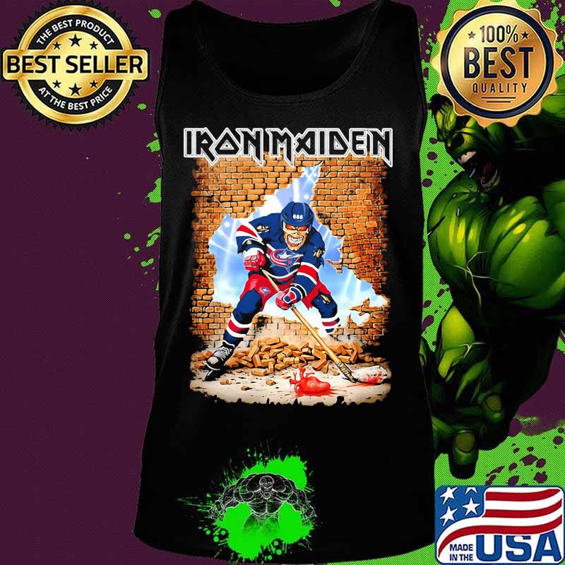 Iron maiden skeleton columbus blue jackets player hockey snow s Tank top Iron maiden skeleton columbus blue jackets player hockey snow s Tank top