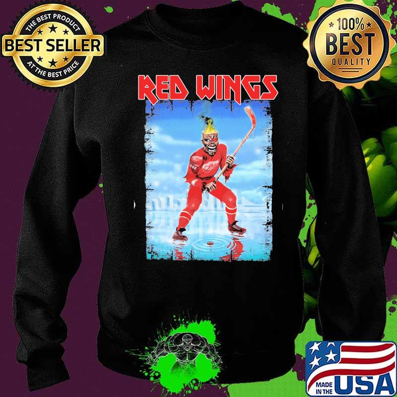 Iron maiden skeleton detroit red wings player hockey s Sweater Iron maiden skeleton detroit red wings player hockey s Sweater