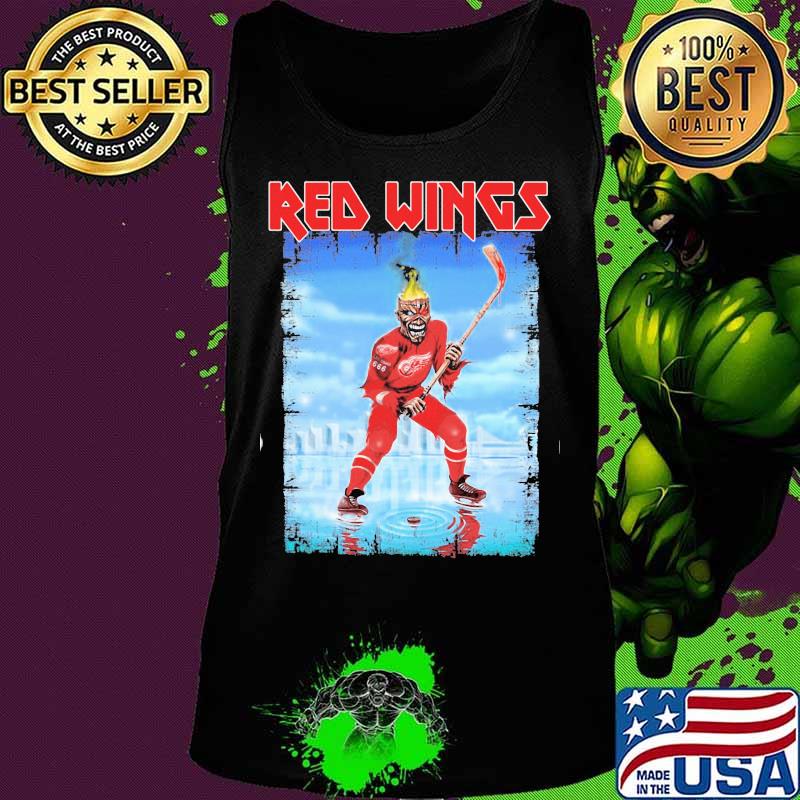 Iron maiden skeleton detroit red wings player hockey s Tank top Iron maiden skeleton detroit red wings player hockey s Tank top
