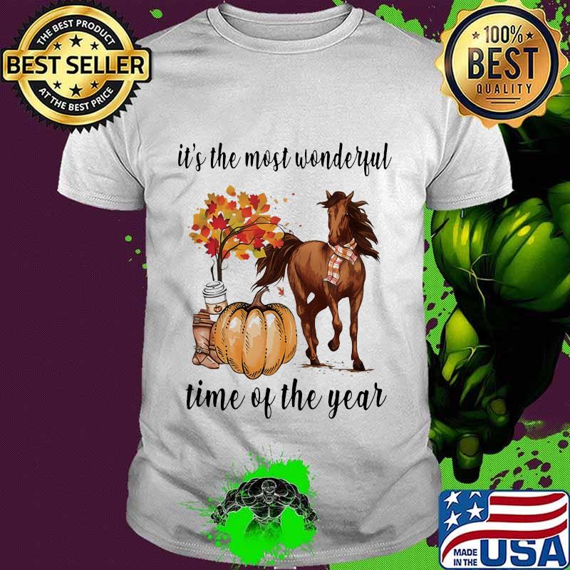 IT'S THE MOST WONDERFUL TIME OF YEAR FALL AUTUMN HORSE PUMPKIN SHIRT