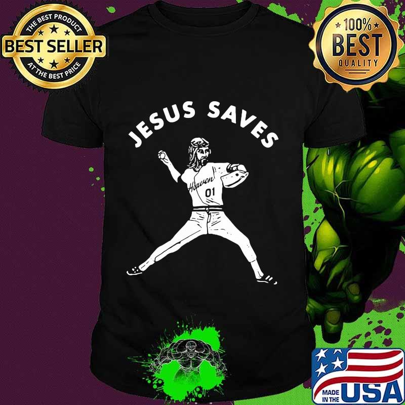Jesus saves baseball player shirt