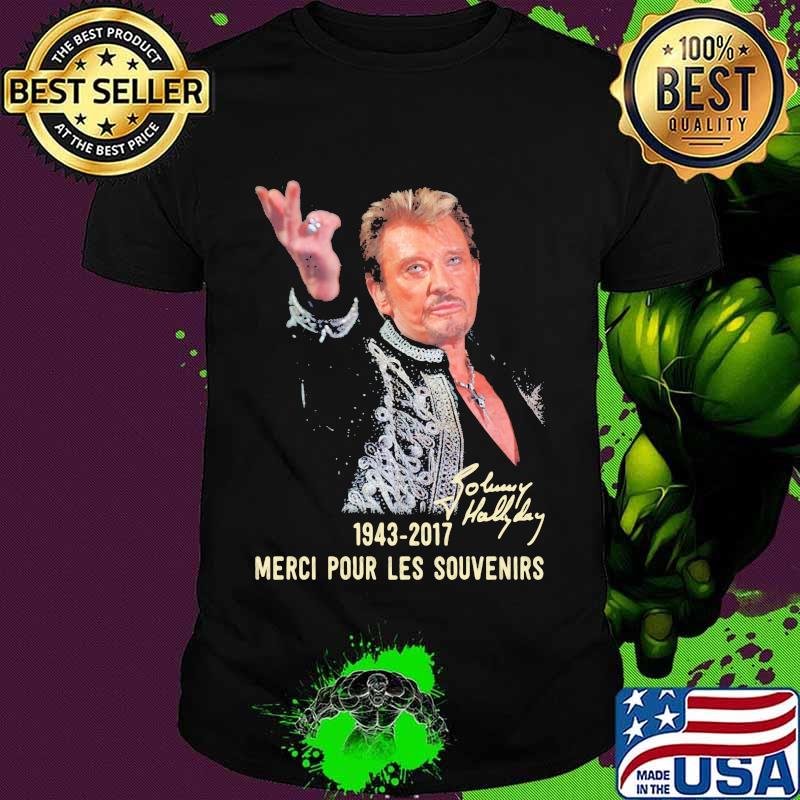 Johnny hallyday 1943 2017 merci pour les souvenirs signature shirt