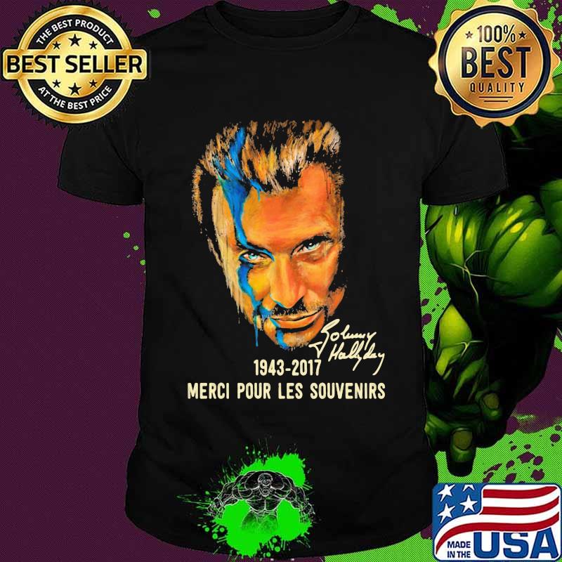 Johnny hallyday 1943 2017 merci pour les souvenirs signature shirt