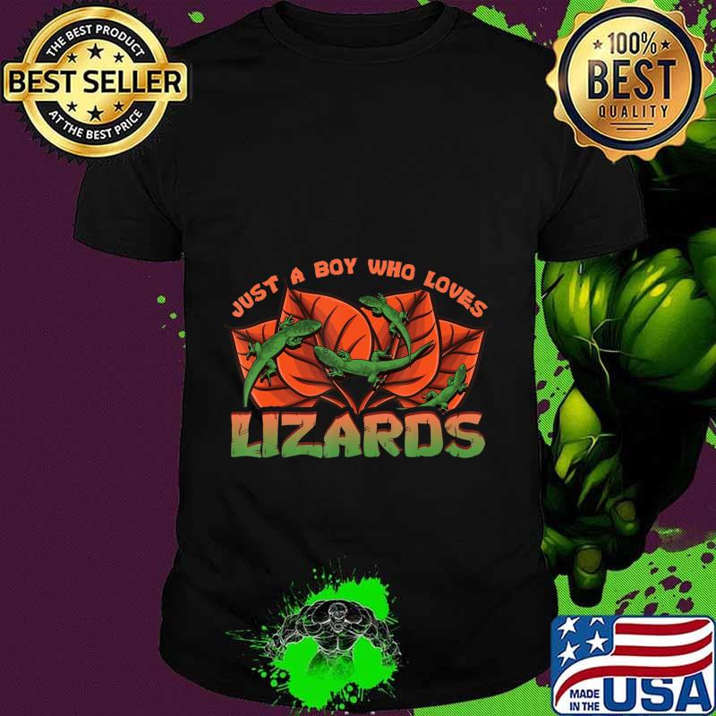 Just A Boy Who Loves Lizards Funny Reptile Herpetology Gift T-Shirt