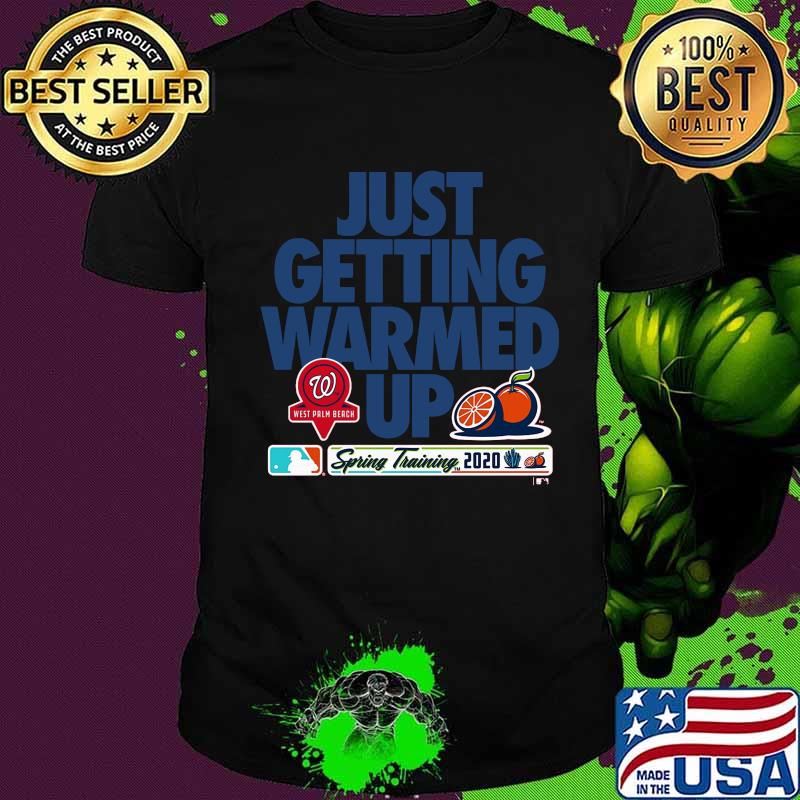 Just getting warmed up spring training washington nationals orange shirt