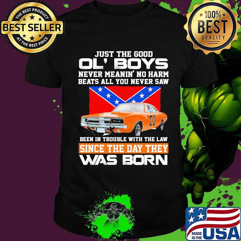 Just the good ol boys never meanin no harm beats all you never saw been in trouble with the law since the day they was born british flag car shirt