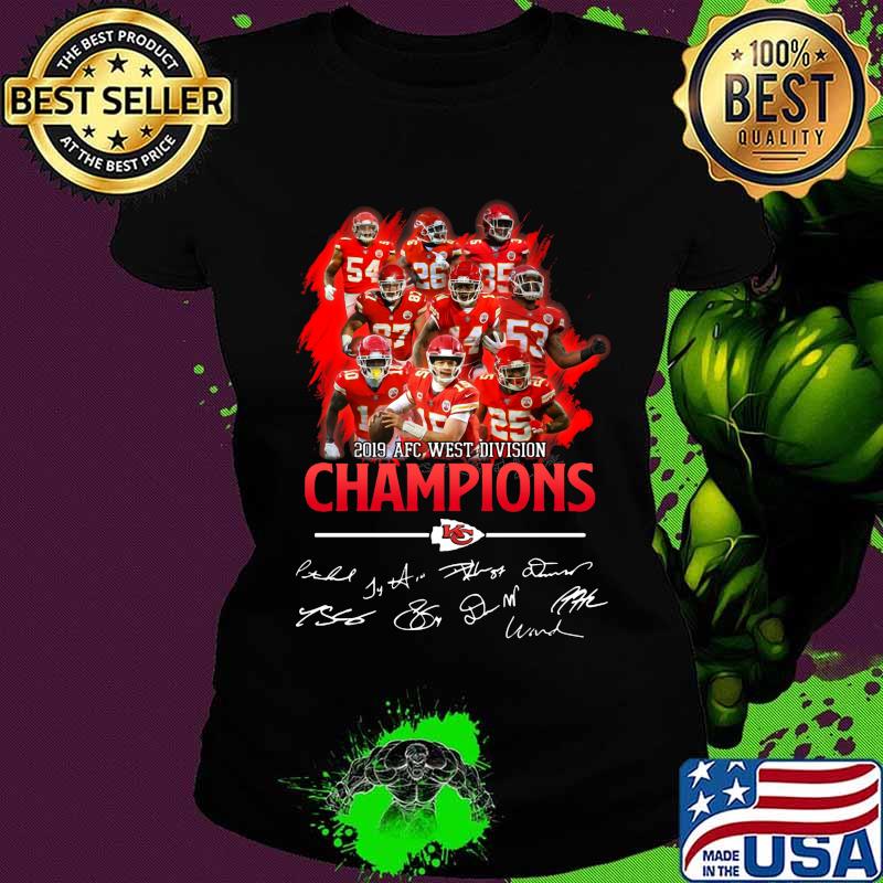Kansas city chiefs 2019 afc west division champions signatures s Ladies tee Kansas city chiefs 2019 afc west division champions signatures s Ladies tee