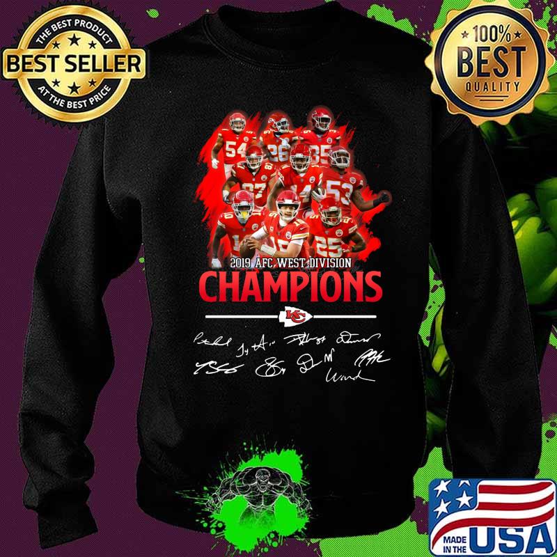 Kansas city chiefs 2019 afc west division champions signatures s Sweater Kansas city chiefs 2019 afc west division champions signatures s Sweater