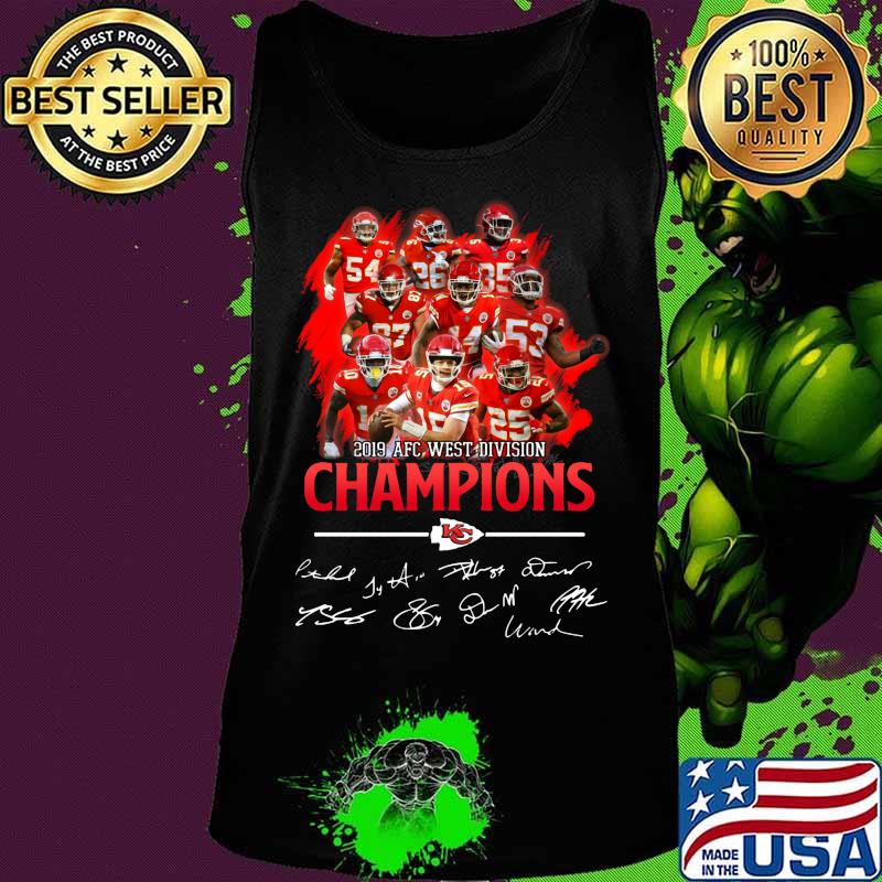 Kansas city chiefs 2019 afc west division champions signatures s Tank top Kansas city chiefs 2019 afc west division champions signatures s Tank top