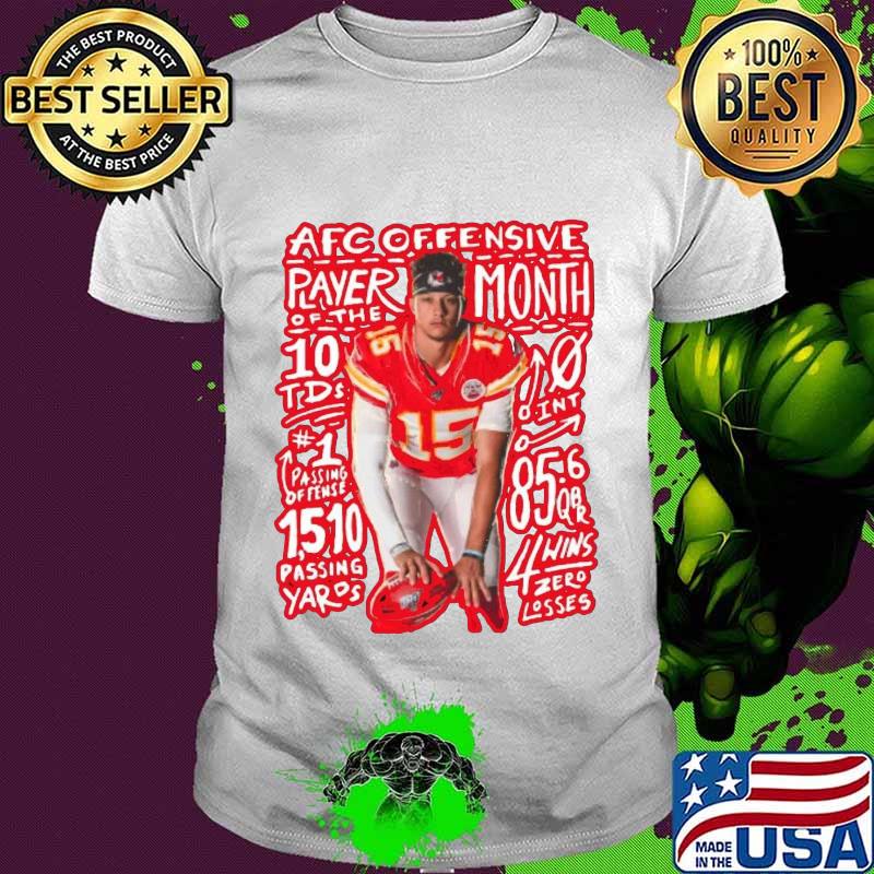 Kansas city chiefs football 15 patrick mahomes afc offensive paver shirt