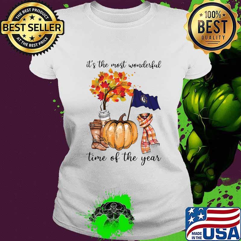 Kentucky flag it's the most wonderful time of the year leaves s Ladies tee Kentucky flag it's the most wonderful time of the year leaves s Ladies tee