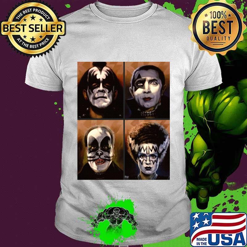 Kiss band members face pictures shirt