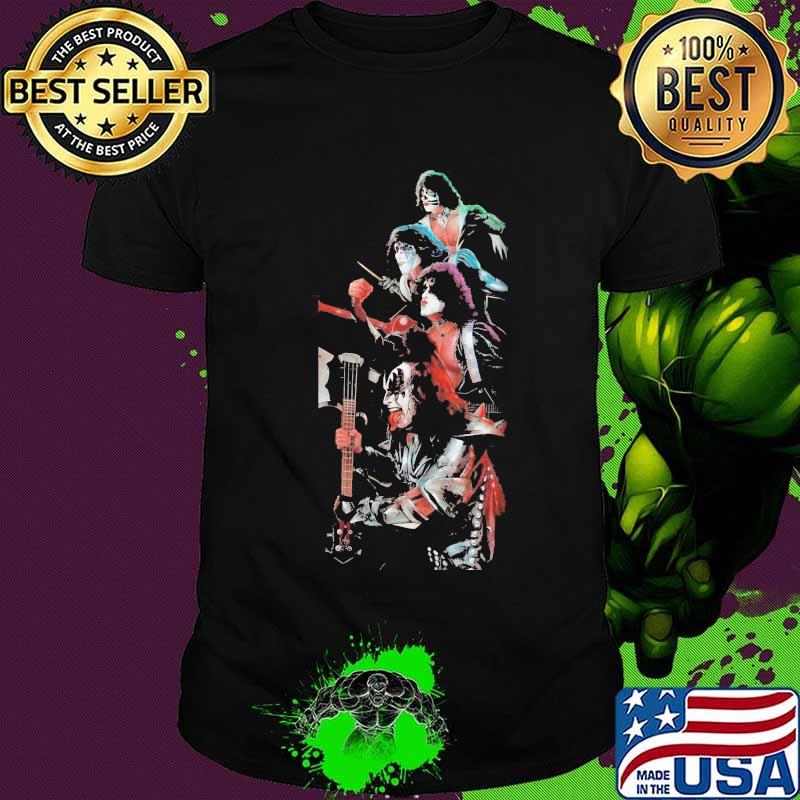 Kiss band members guitar shirt Kiss band members guitar shirt
