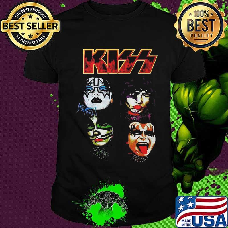 Kiss band members signatures shirt Kiss band members signatures shirt