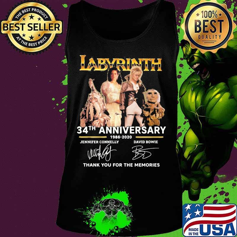 Labyrinth 34th anniversary 1986 2020 thank you for the memories signatures s Tank top Labyrinth 34th anniversary 1986 2020 thank you for the memories signatures s Tank top