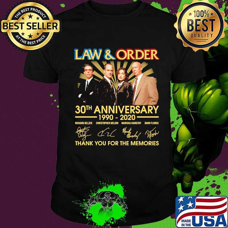 Law and order 30th anniversary 1990 2020 thank you for the memories signatures shirt