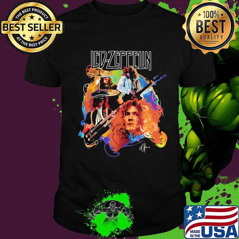 Led zeppelin band members signatures shirt