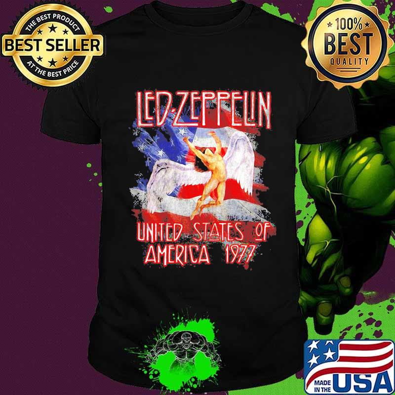 Led zeppelin band united states of america 1977 flag shirt