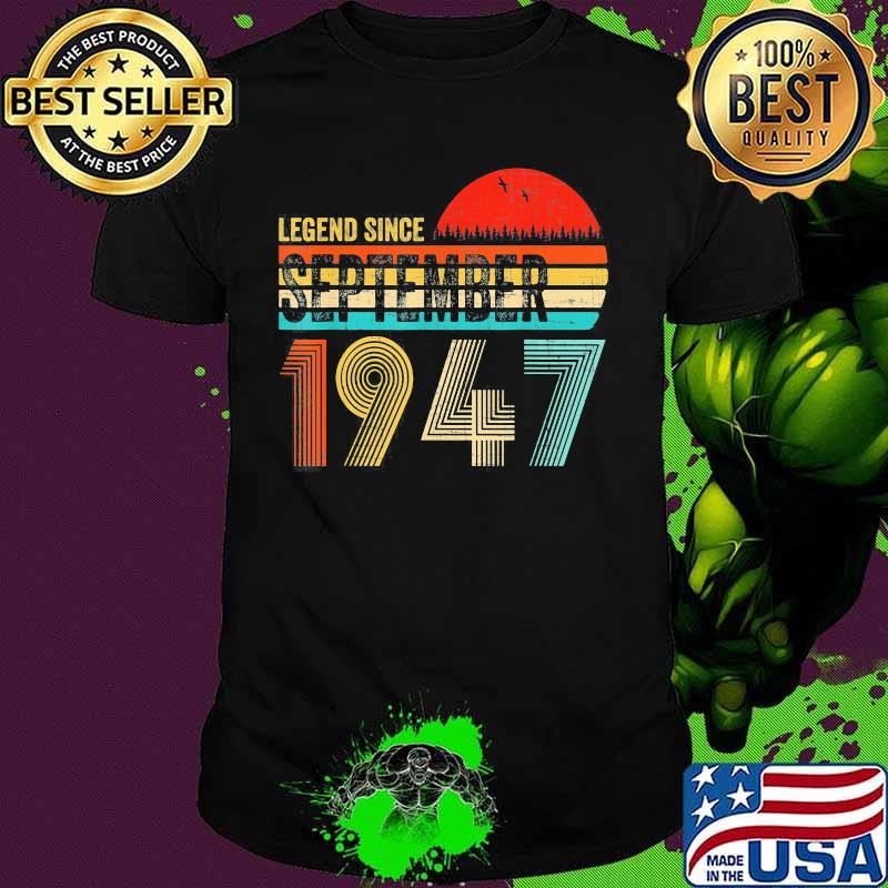 Legend since september 1947 sunset vintage retro shirt