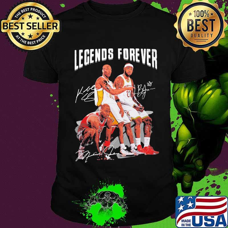 Legends forever kobe bryant lebron james and michael jordan signatures shirt