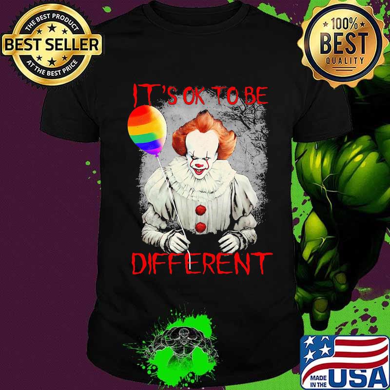 Lgbt halloween pennywise it's ok to be different shirt