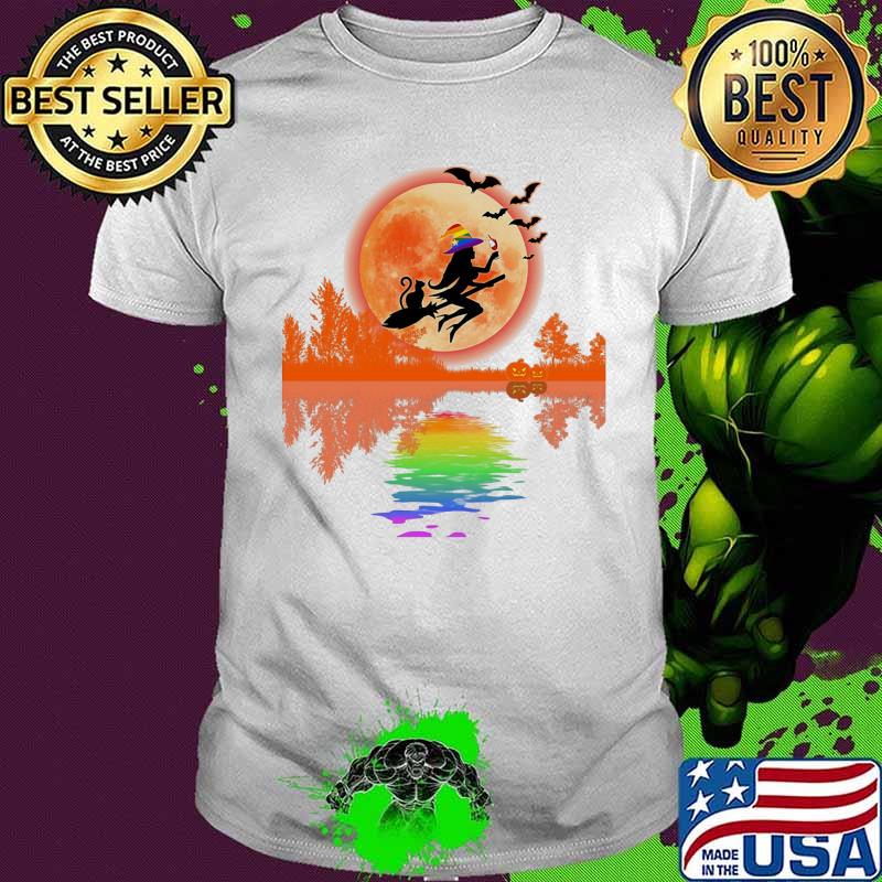 Lgbt happy halloween witch moon shirt