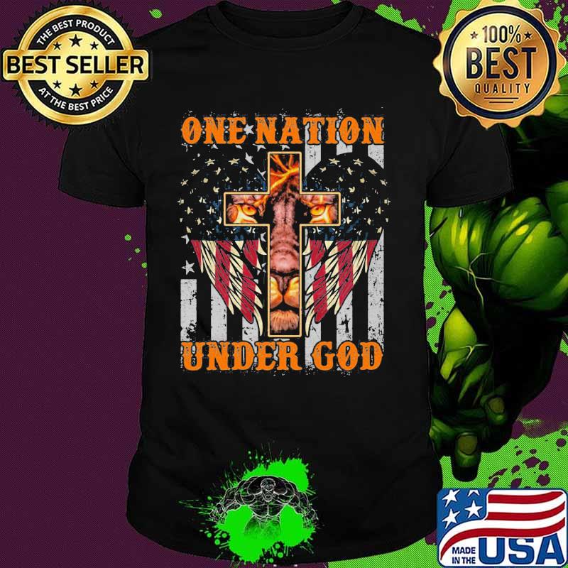 Lion king one nation under god american flag independence day shirt