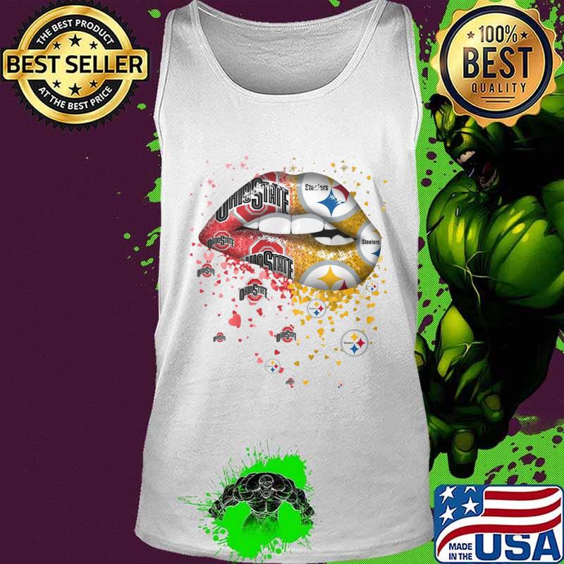 Lips ohio state buckeyes and pittsburgh steeler s Tank top Lips ohio state buckeyes and pittsburgh steeler s Tank top