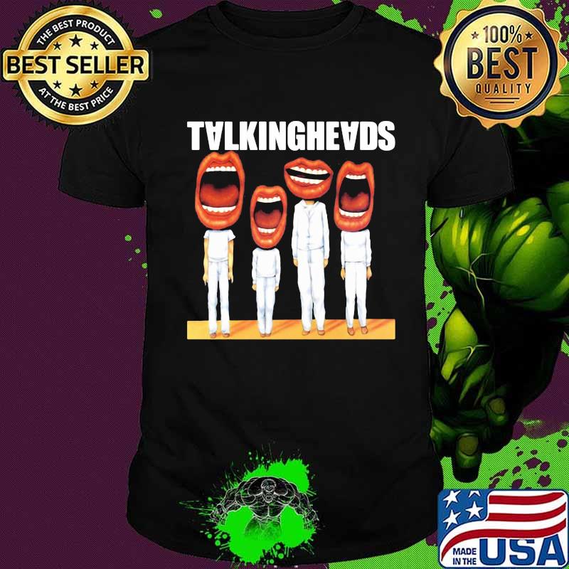 Lips talking heads band members shirt