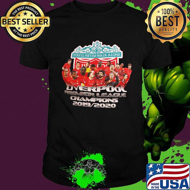 Liverpool football club you'll never walk alone premier league champions 2019 2020 shirt