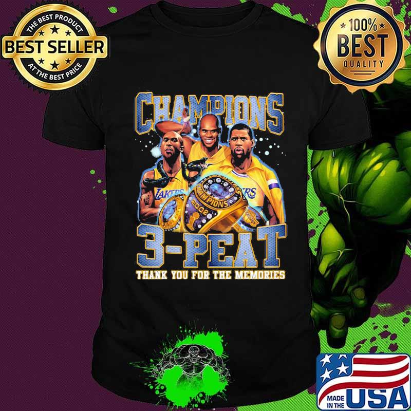Los angeles lakers champions 3 peat thank you for the memories shirt