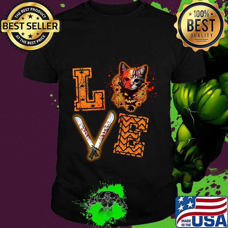 LOVE JASON VOORHEES CAT HALLOWEEN SHIRT