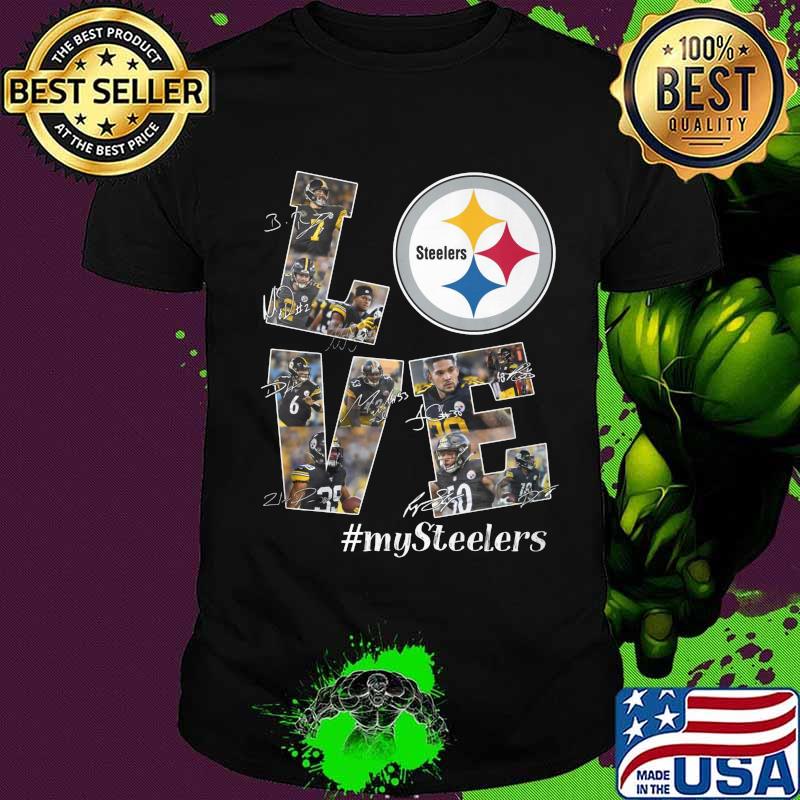 Love my pittsburgh steelers players signatures shirt