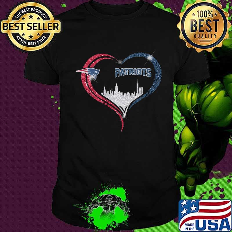 Love new england patriots logo heart diamond shirt