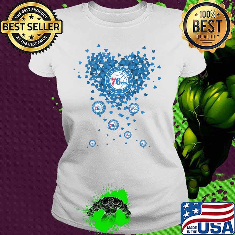 Love philadelphia 76ers basketball hearts s Ladies tee Love philadelphia 76ers basketball hearts s Ladies tee