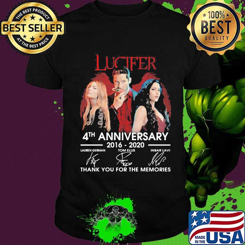 Lucifer 4th anniversary 2016 2020 thank you for the memories signatures shirt