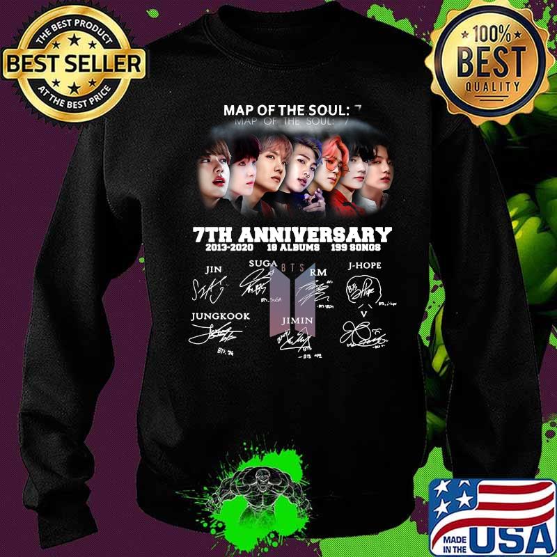 Map of the soul 7th anniversary 2013 2020 18 albums 199 songs signatures s Sweater Map of the soul 7th anniversary 2013 2020 18 albums 199 songs signatures s Sweater
