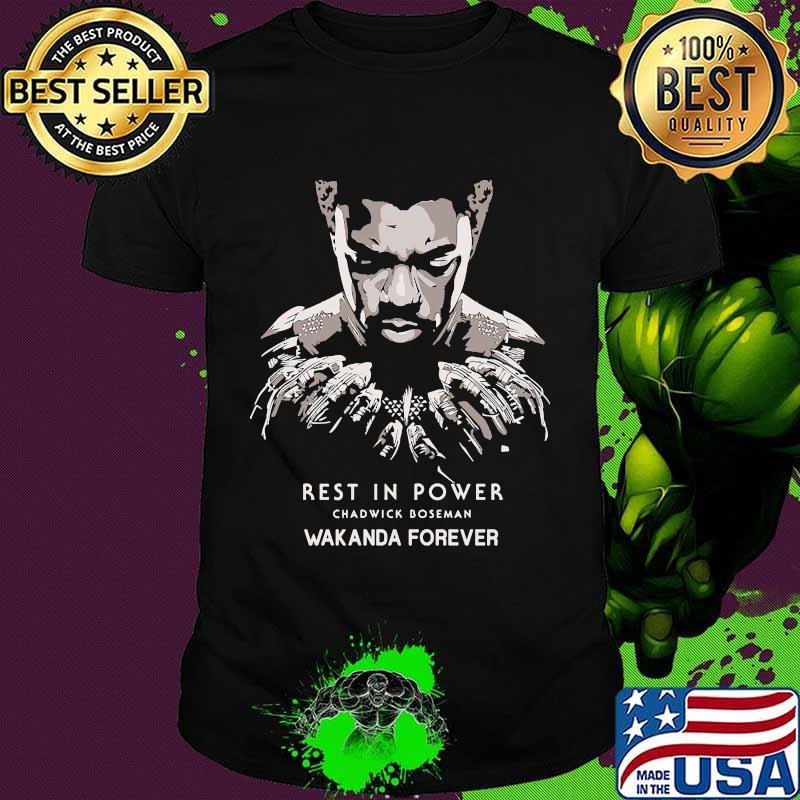 Marvel heroes black panther chadwick rest in power wakanda forever shirt
